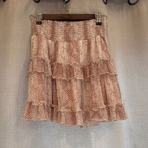 Elegant Pink Ruffled Skirt